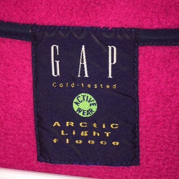 Vintage Fuchsia Pink Retro zipper fleece jacket L - Picture 2 of 4